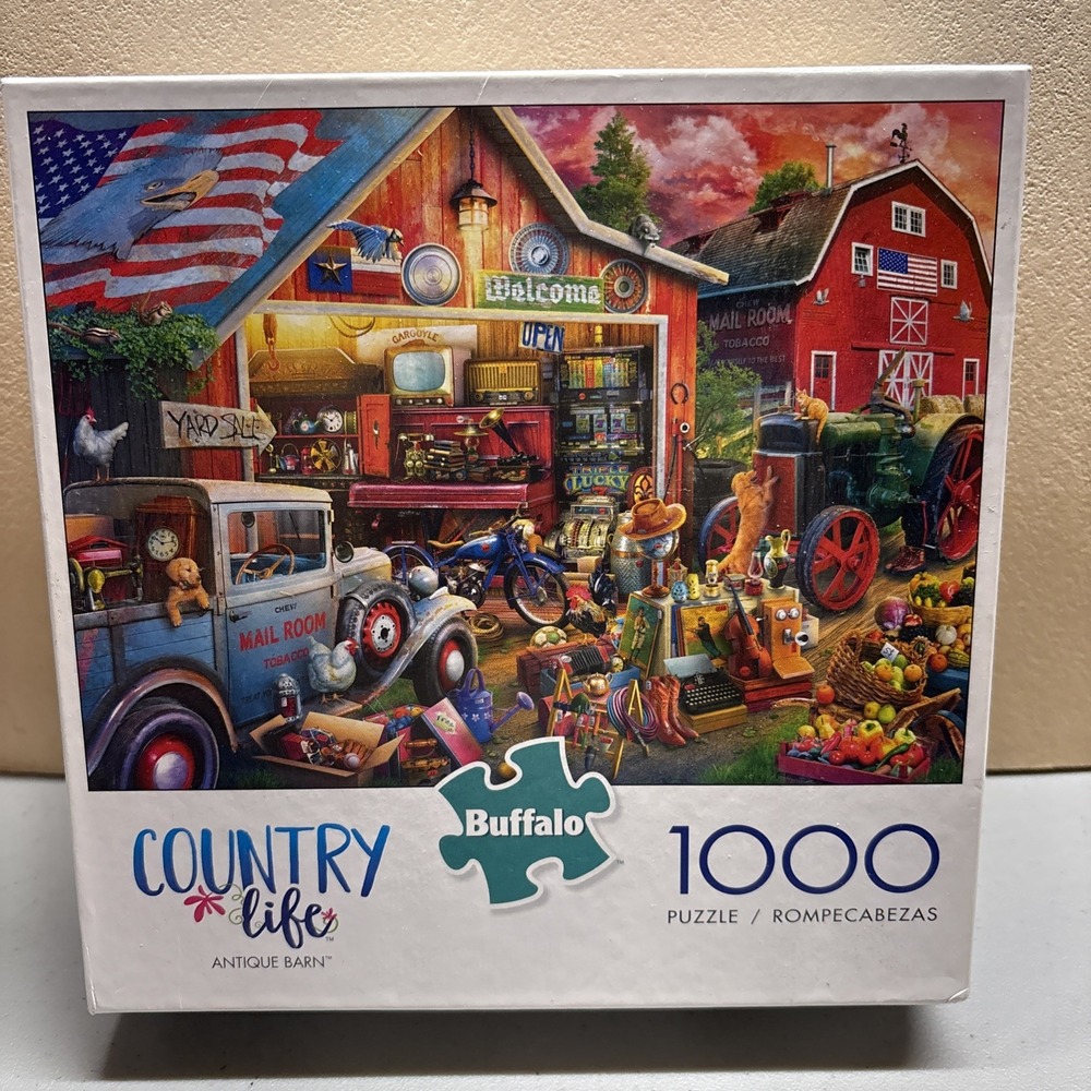Buffalo Games Country Life Antique Barn 1000 Piece Jigsaw Puzzle COMPLETE